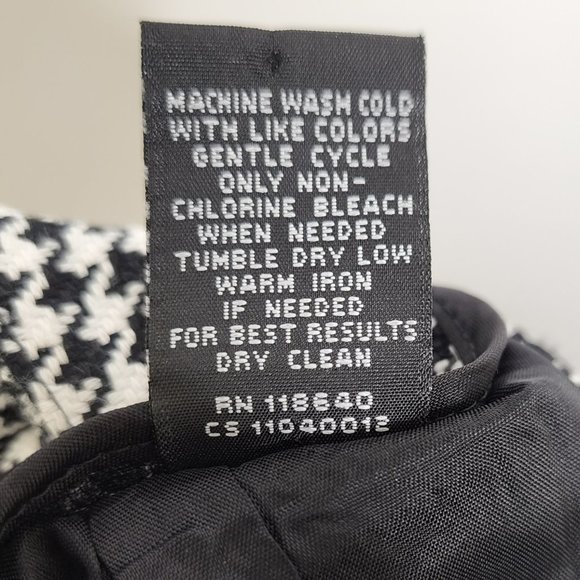 Petite Sophisticate Pencil Skirt 4P Pockets Houndstooth Check Woven Lined - Picture 9 of 9